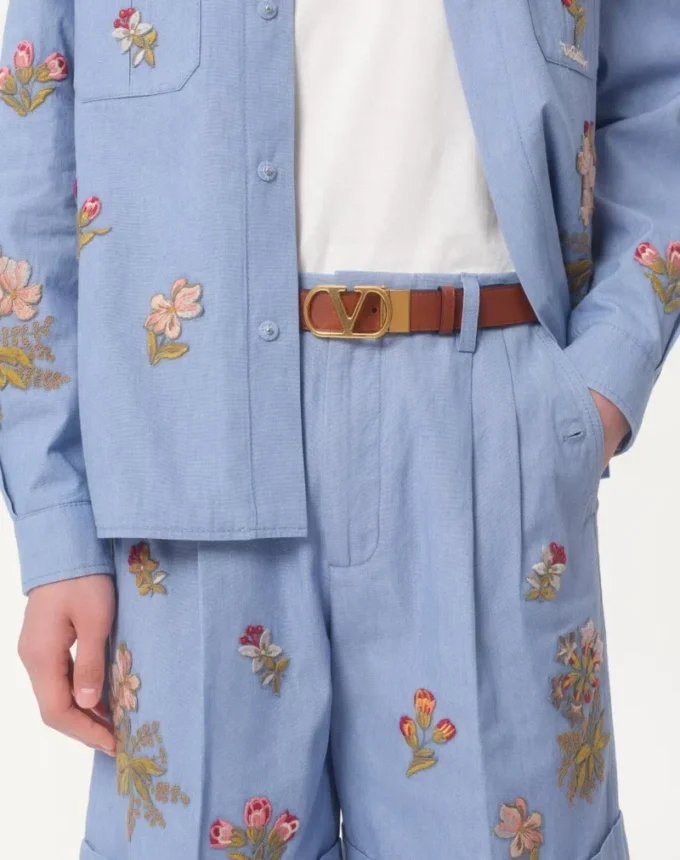 Vlogo Signature Reversible Shiny Calfskin Belt 30 Mm