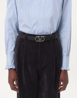 Vlogo Signature Reversible Shiny Calfskin Belt 30 Mm