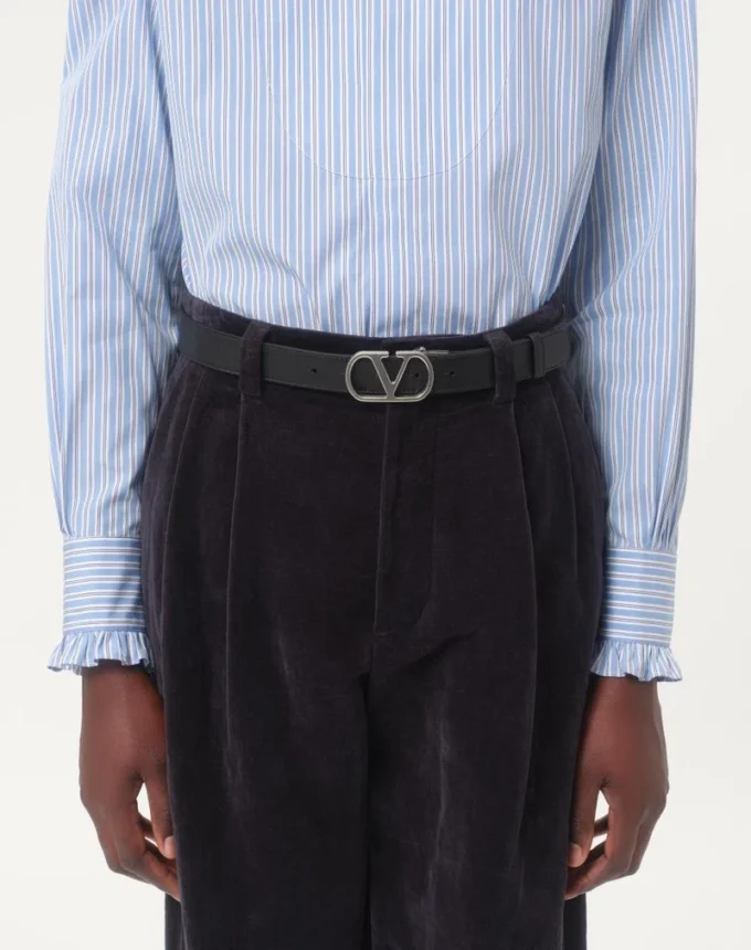 Vlogo Signature Reversible Shiny Calfskin Belt 30 Mm