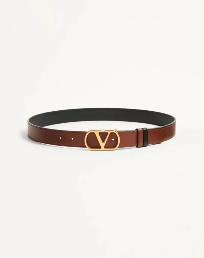 Vlogo Signature Reversible Shiny Calfskin Belt 30 Mm