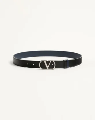 Vlogo Signature Reversible Shiny Calfskin Belt 30 Mm