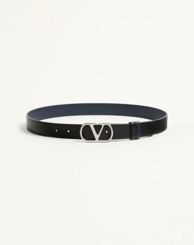 Vlogo Signature Reversible Shiny Calfskin Belt 30 Mm