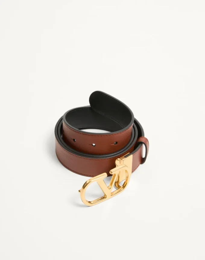 Vlogo Signature Reversible Shiny Calfskin Belt 30 Mm