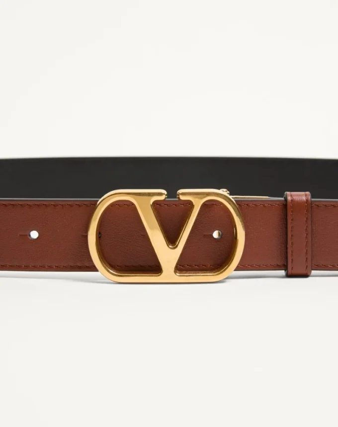 Vlogo Signature Reversible Shiny Calfskin Belt 30 Mm