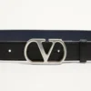Vlogo Signature Reversible Shiny Calfskin Belt 30 Mm
