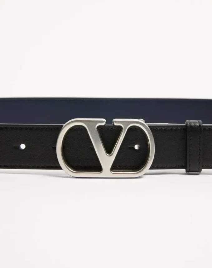 Vlogo Signature Reversible Shiny Calfskin Belt 30 Mm
