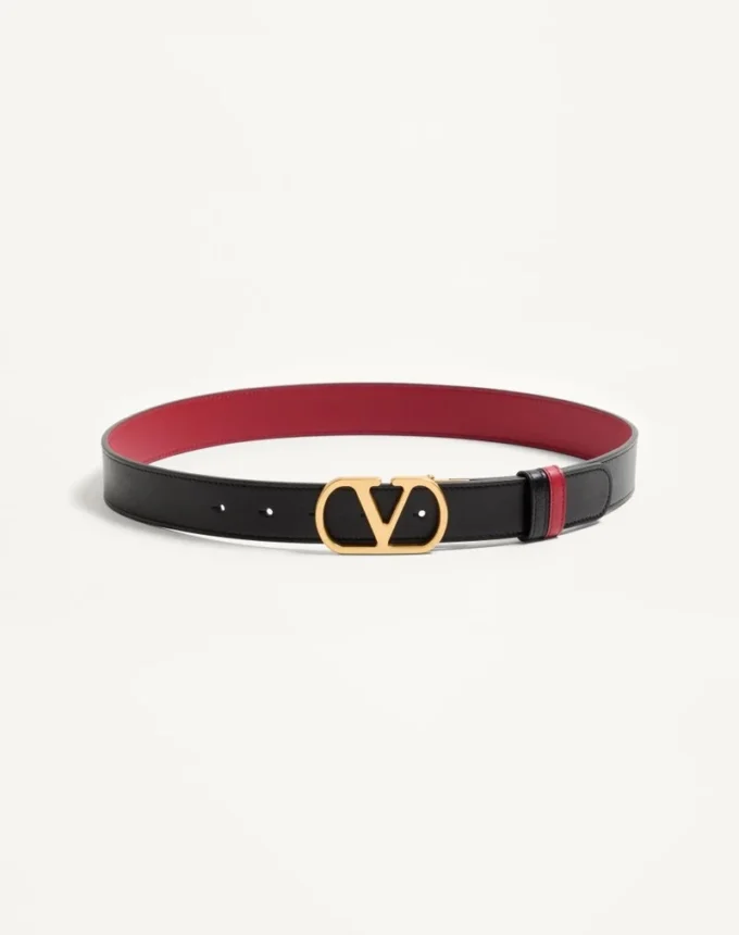 VLogo Signature Reversible Shiny Calfskin Belt – 30Mm / 1.2 In.