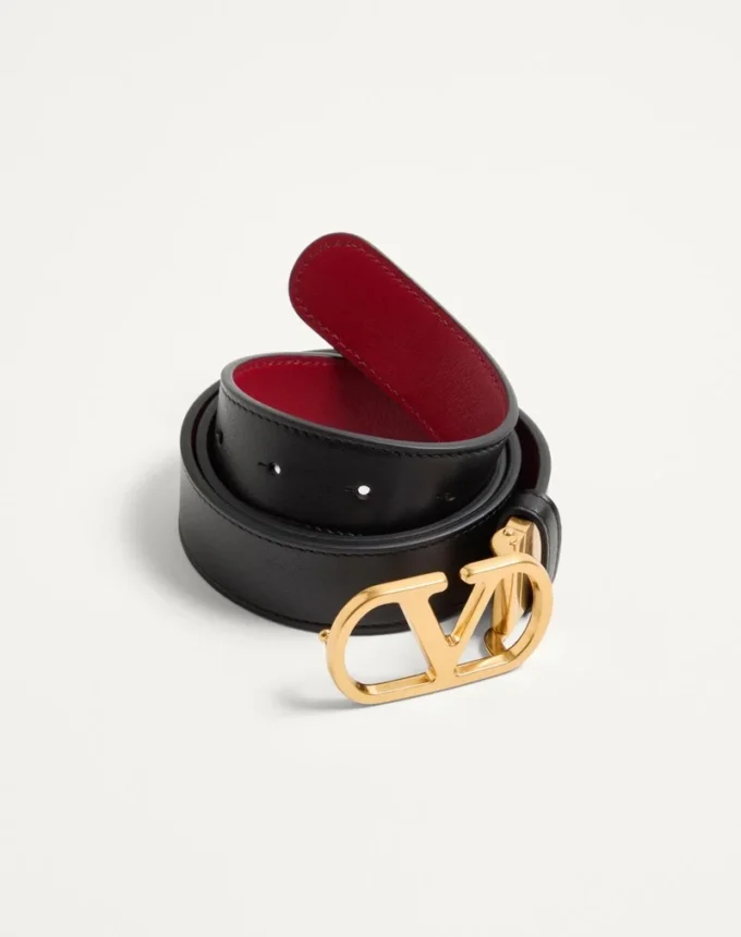 VLogo Signature Reversible Shiny Calfskin Belt – 30Mm / 1.2 In.