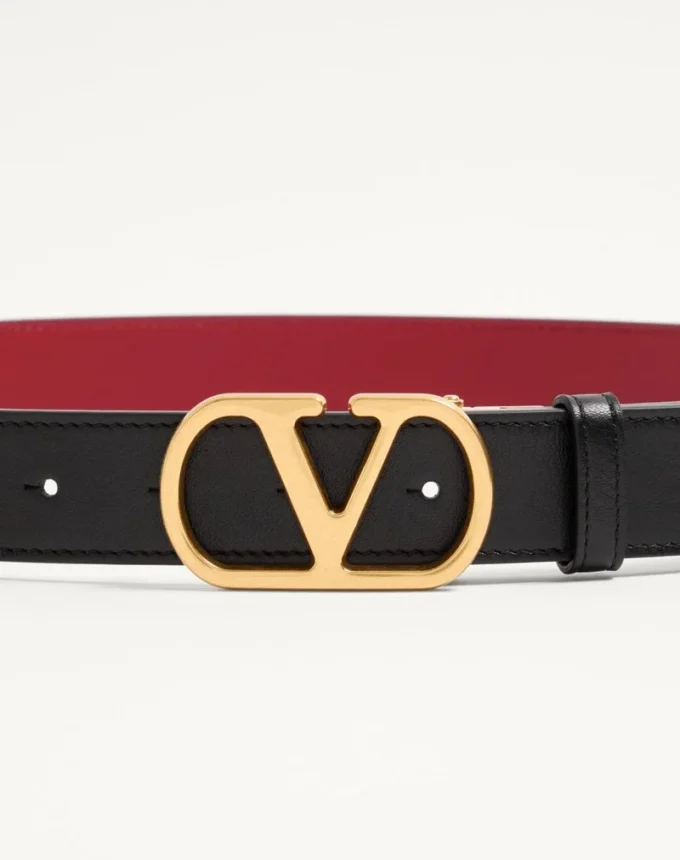 VLogo Signature Reversible Shiny Calfskin Belt – 30Mm / 1.2 In.