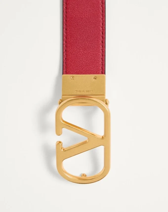 VLogo Signature Reversible Shiny Calfskin Belt – 30Mm / 1.2 In.
