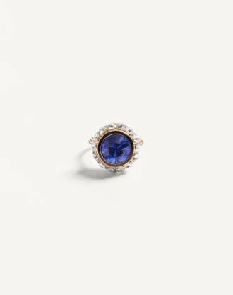 Vlogo Signature Ring In Metal, Enamel And Crystals