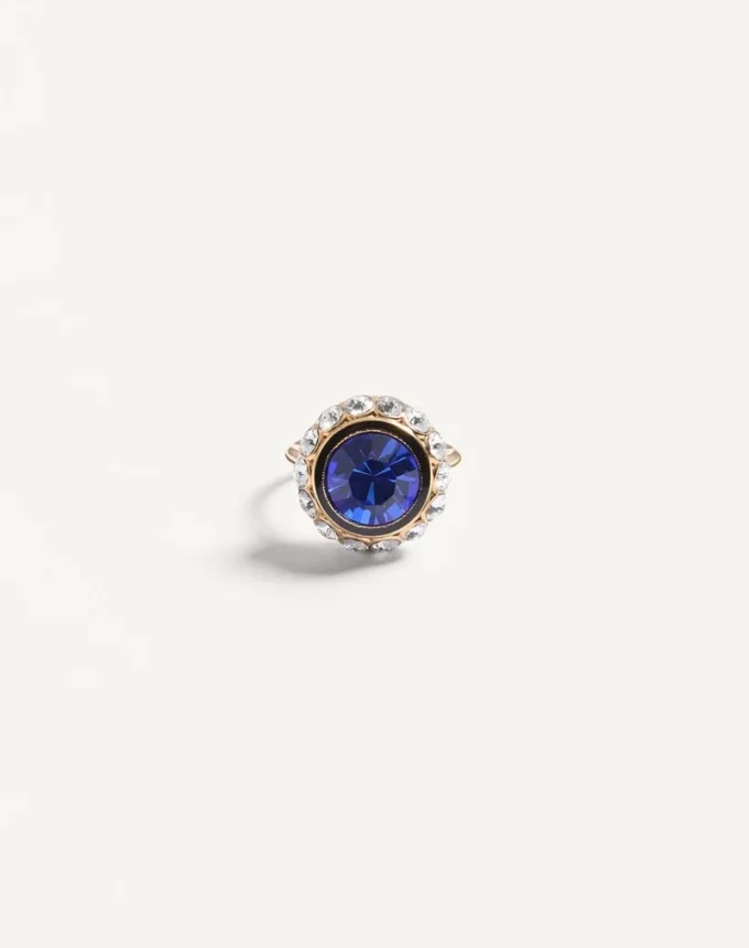 Vlogo Signature Ring In Metal, Enamel And Crystals