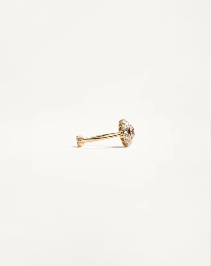 VLogo Signature Ring In Metal, Enamel And Crystals