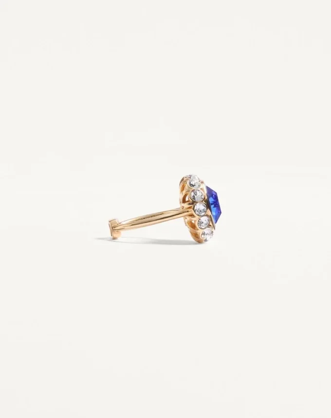 Vlogo Signature Ring In Metal, Enamel And Crystals