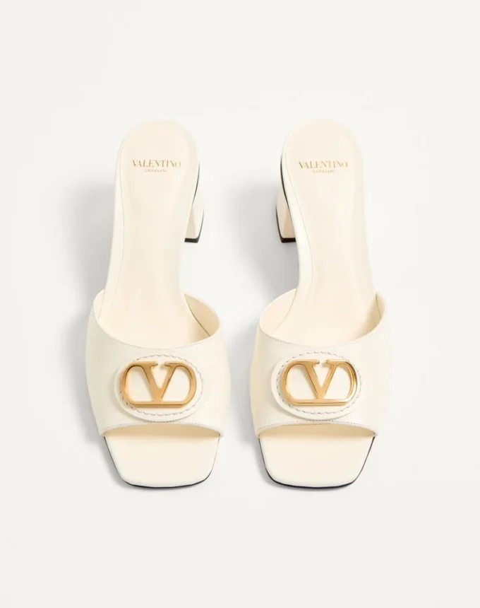 Vlogo Signature Slide Sandal In Calfskin 60Mm