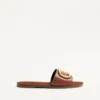 Vlogo Signature Slide Sandal In Grainy Cowhide With Accessory