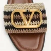 Vlogo Signature Slide Sandal With Crochet Embroidery