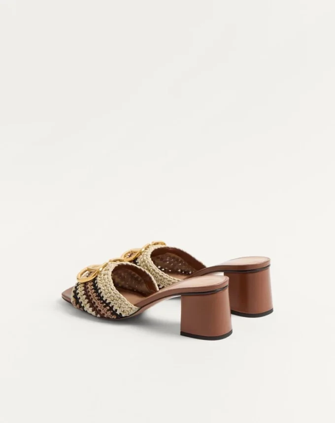 Vlogo Signature Slide Sandal With Crochet Embroidery 60Mm Vlogo Signature Slide Sandal With Crochet Embroidery 60Mm