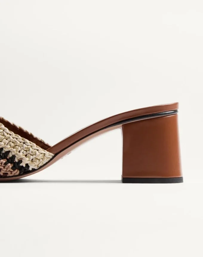 Vlogo Signature Slide Sandal With Crochet Embroidery 60Mm Vlogo Signature Slide Sandal With Crochet Embroidery 60Mm