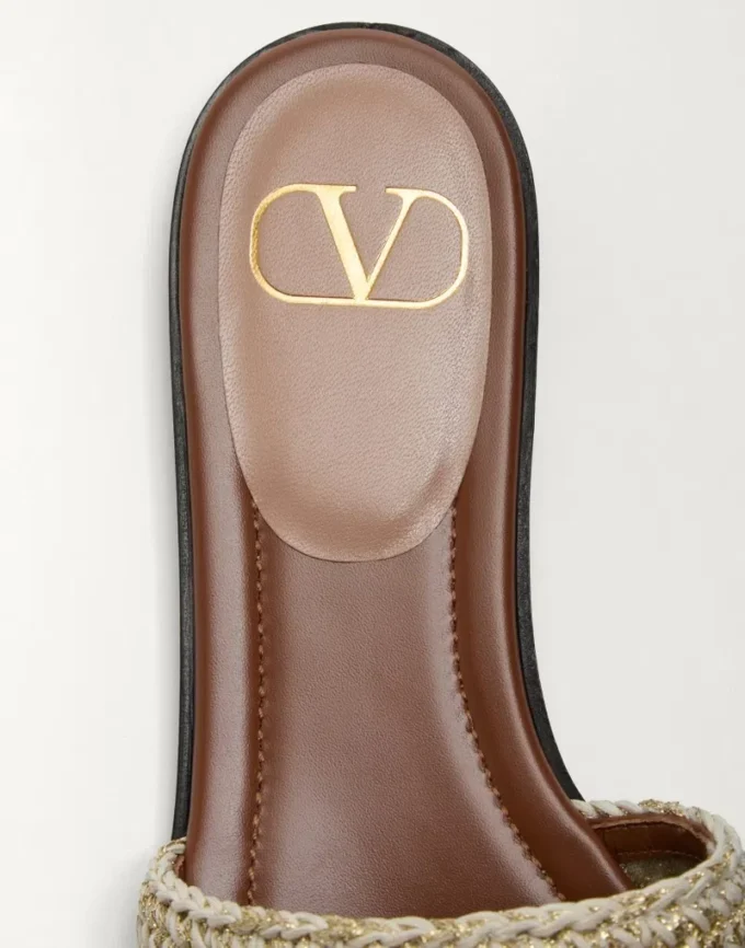 Vlogo Signature Slide Sandal With Crochet Embroidery