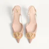 Vlogo Signature Slingback Calfskin Pump With Jewel Logo 80Mm