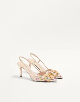 VLogo Signature Slingback Décolleté With Rhombelle Embroidery 80Mm