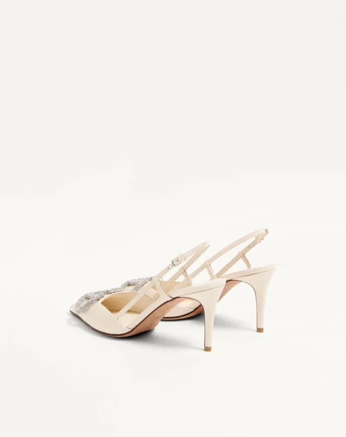 Vlogo Signature Slingback Pump In Calfskin Leather 80Mm