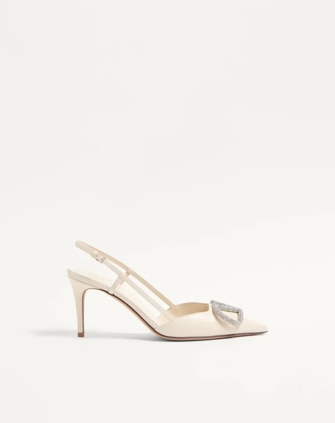 Vlogo Signature Slingback Pump In Calfskin Leather 80Mm