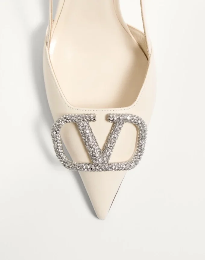 Vlogo Signature Slingback Pump In Calfskin Leather 80Mm