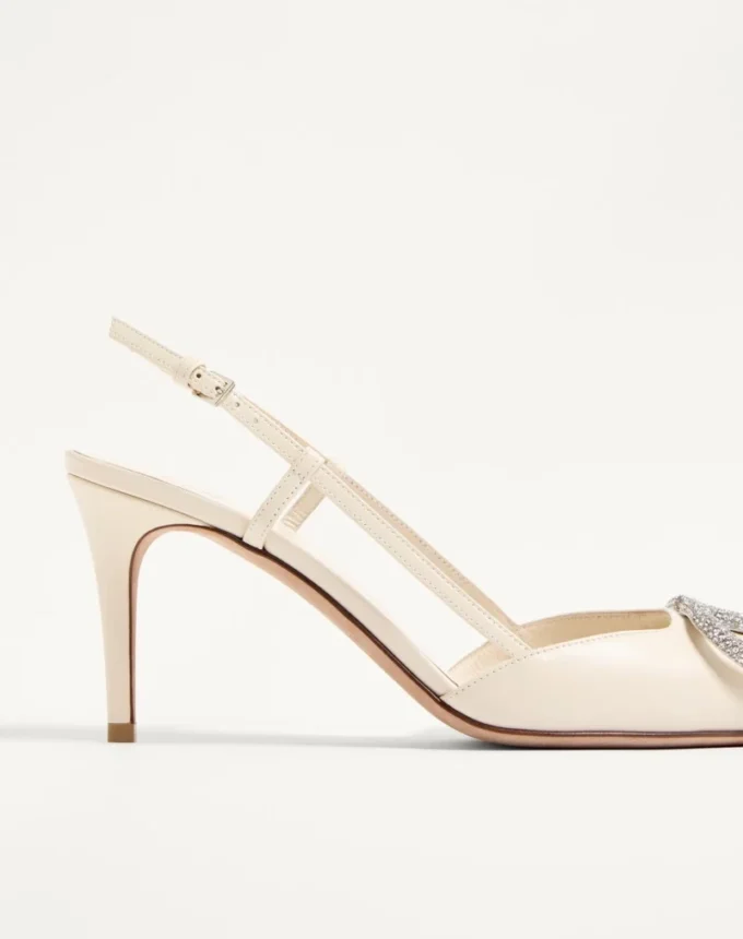 Vlogo Signature Slingback Pump In Calfskin Leather 80Mm
