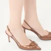 Vlogo Signature Slingback Pump In Laminated Nappa Leather 80Mm