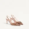 Vlogo Signature Slingback Pump In Laminated Nappa Leather 80Mm