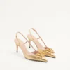 Vlogo Signature Slingback Pump In Laminated Nappa Leather 80Mm