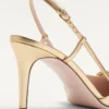 Vlogo Signature Slingback Pump In Laminated Nappa Leather 80Mm