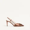 Vlogo Signature Slingback Pump In Laminated Nappa Leather 80Mm