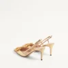 Vlogo Signature Slingback Pump In Laminated Nappa Leather 80Mm