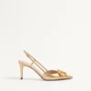 Vlogo Signature Slingback Pump In Laminated Nappa Leather 80Mm
