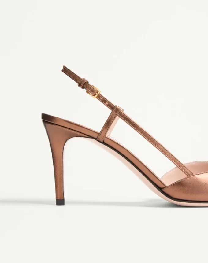 Vlogo Signature Slingback Pump In Laminated Nappa Leather 80Mm
