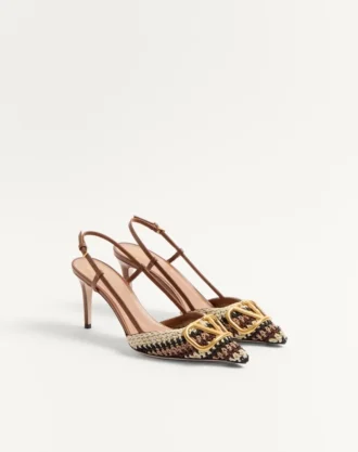 Vlogo Signature Slingback Pump With Crochet Embroidery 80Mm