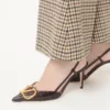 Vlogo Signature Slingback Pumps In 80MM Printed Calfskin