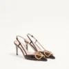 Vlogo Signature Slingback Pumps In 80MM Printed Calfskin