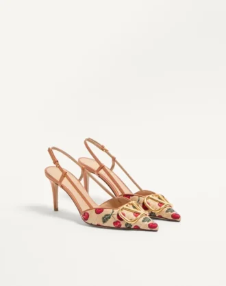 Vlogo Signature Slingback Pumps In Cherryfic Pattern 80Mm