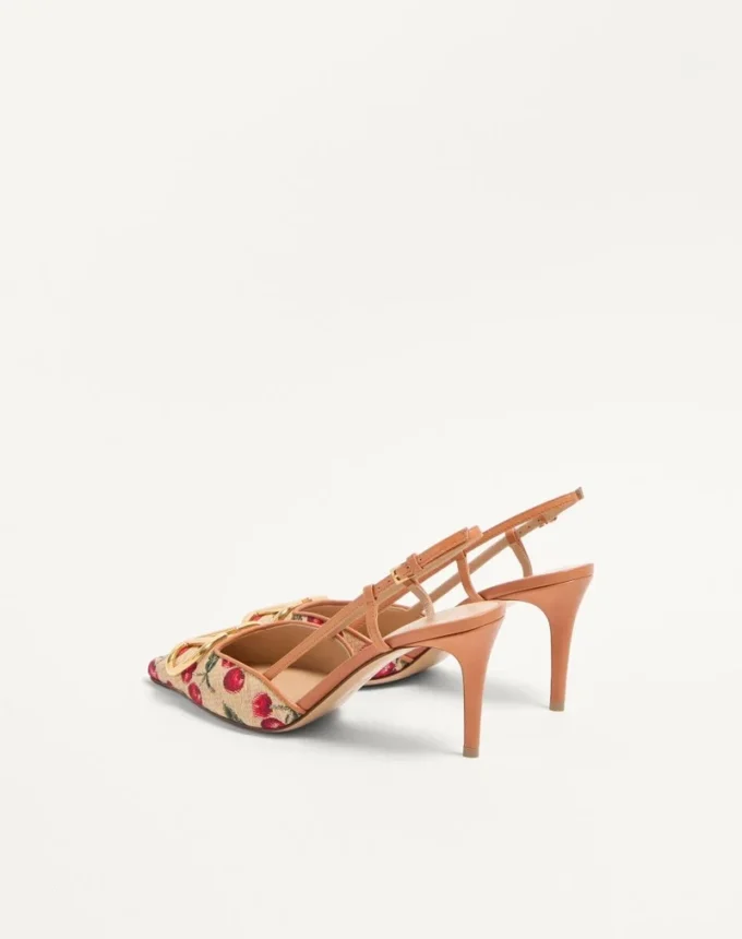 Vlogo Signature Slingback Pumps In Cherryfic Pattern 80Mm