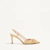 Vlogo Signature Slingback Pumps In Cloqué Jacquard Fabric 80mm