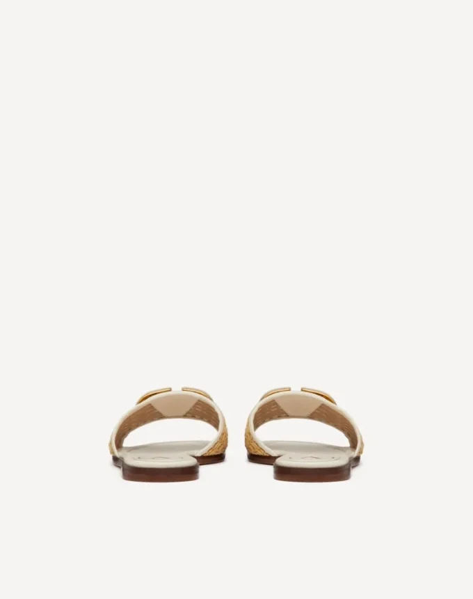 Vlogo Signature Woven Raffia Slide Sandal 80Mm