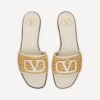 Vlogo Signature Woven Raffia Slide Sandal 80Mm