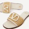 Vlogo Signature Woven Raffia Slide Sandal 80Mm