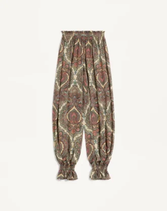 Voyage Imaginaire Cashmere Print Georgette Pants