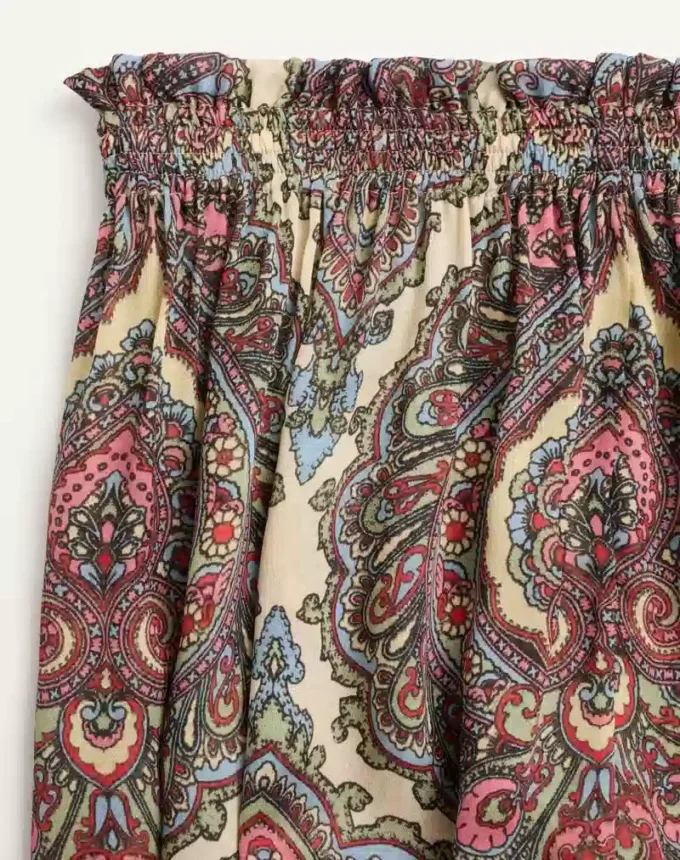 Voyage Imaginaire Cashmere Print Georgette Pants