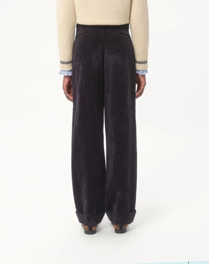 Washed Cotton-Linen Velvet Pants